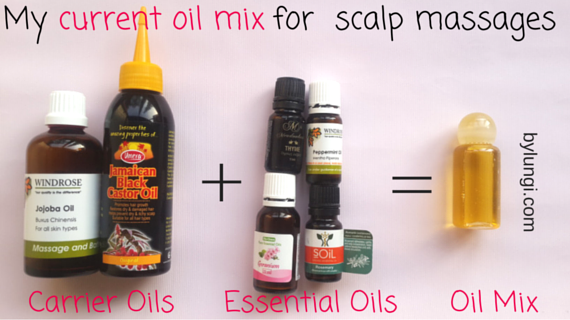 Oil mix for scalp massages for hair growth