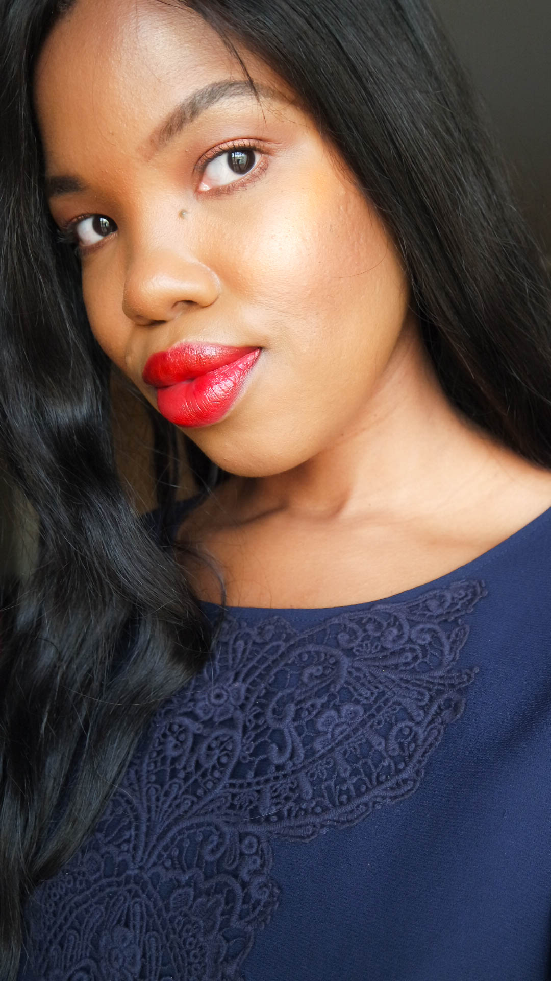 Red lipstick on black women